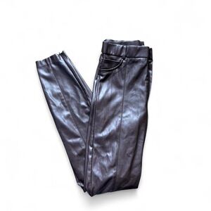 Zara Faux Leather Leggings - Dark Brown
